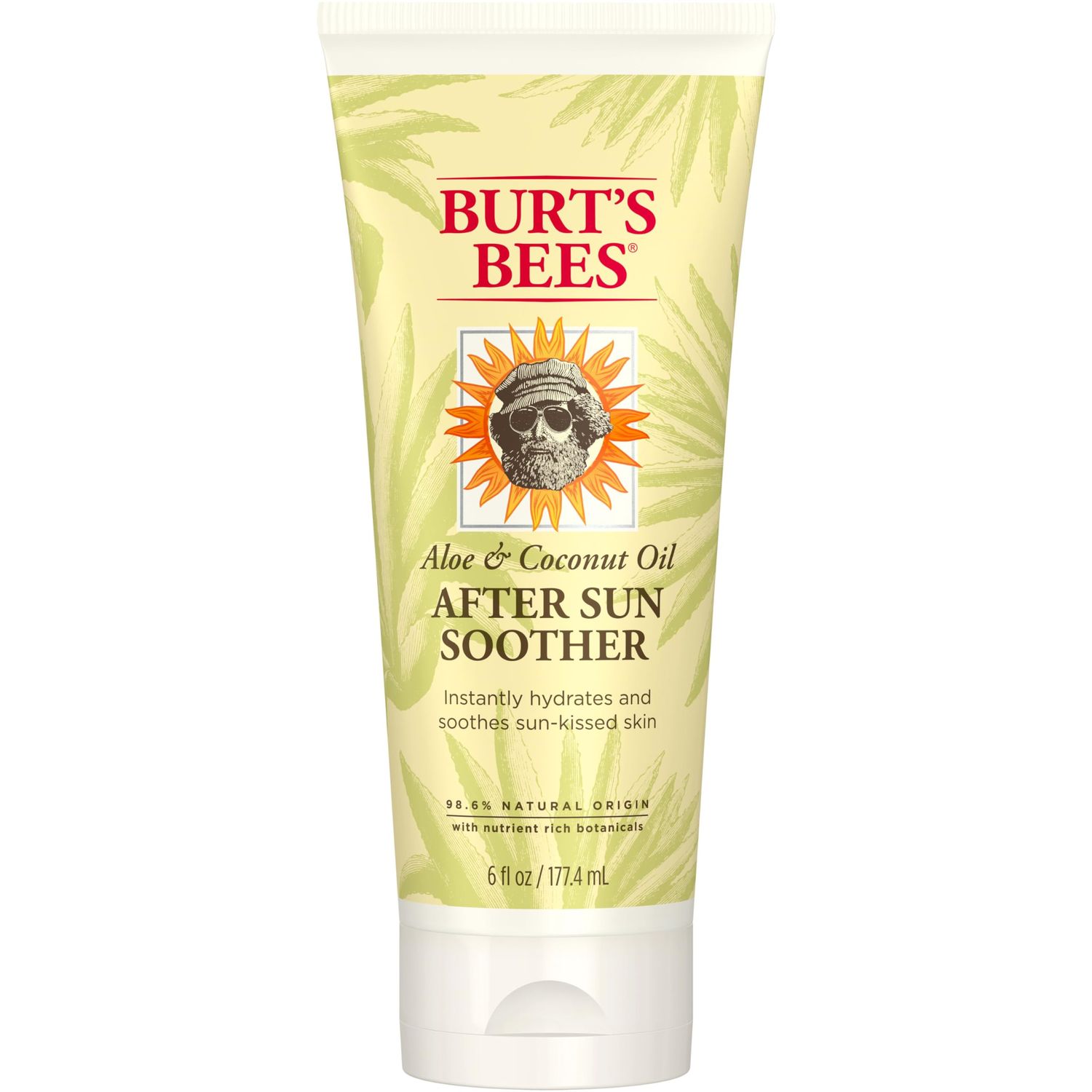 Burt&#39;s Bees After Sun Lotion with Hydrating Aloe Vera &amp; Coconut Oil - Summer Essentials, Sunburn Relief, Natural After Sun Soother, 6 oz