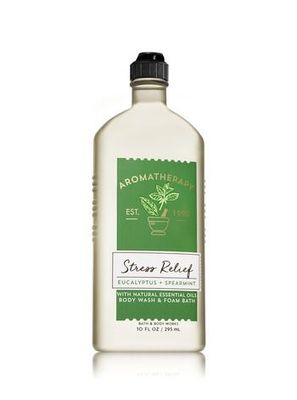 Bath Body Works ~ Aromatherapy ~ Stress Relief - Eucalyptus &amp; Spearmint ~ Bundle ~ Body Wash &amp; Foam Bath 10oz. &amp; Body Cream 8 oz