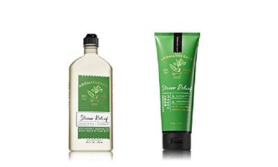 Bath Body Works ~ Aromatherapy ~ Stress Relief - Eucalyptus &amp; Spearmint ~ Bundle ~ Body Wash &amp; Foam Bath 10oz. &amp; Body Cream 8 oz