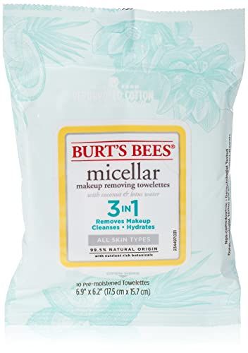 Burt&#39;s Bees Burts Bees Micellar Makeup Removing Towelettes - Coconut &amp; Lotus Water, 10 Count (Pack of 1)