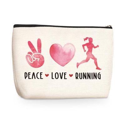 Gifts for Runners Makeup Bag Cosmetic Bag Running Gifts Women Cross Country Runner Gifts for Women Girls Sports Gym Lover Coach Marathon Lovers Friend Skincare Bag for Graduation Mothers Day Birthday