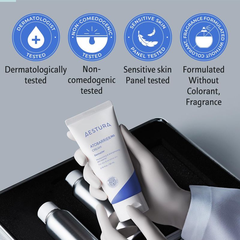 AESTURA ATOBARRIER365 Cream with Ceramide, Korean Moisturizer for Barrier Repair | 120-hour Lasting Hydration, Capsuled Ceramides for Dry &amp; Sensitive Skin, Non-comedogenic tested, 2.70 fl.oz.(Renewed)