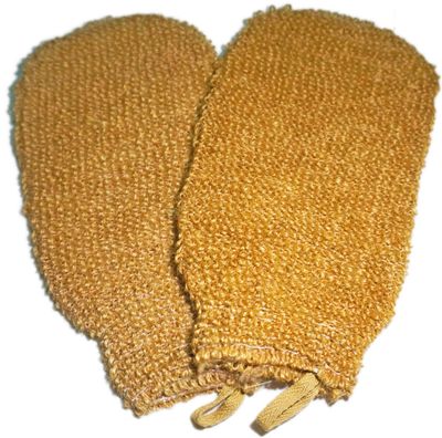 2 Pack (5.19.0 inches) Natural Vegetable Fiber Exfoliating Sisal Bath Spa Shower Scrubber Loofah Rub Glove Mitt Mitten - Great for Your Skin Care in The Bath - Anti - Aging