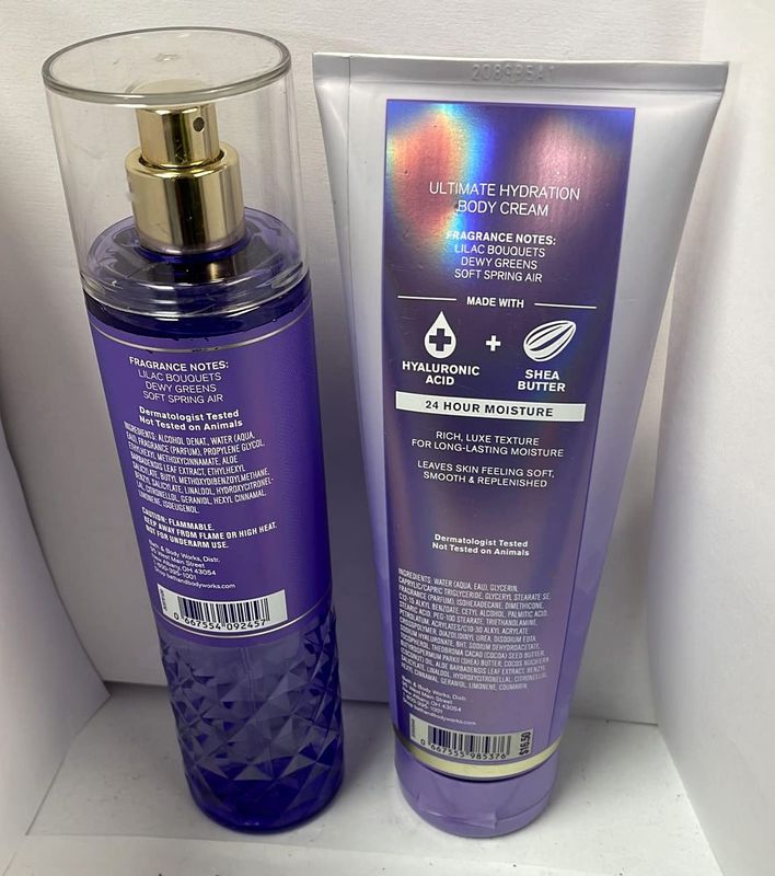 Generic Bath and Body Works - Fresh Cut Lilacs - Gift Set - Fine Fragrance Mist And Body Cream - 2021, Full Size