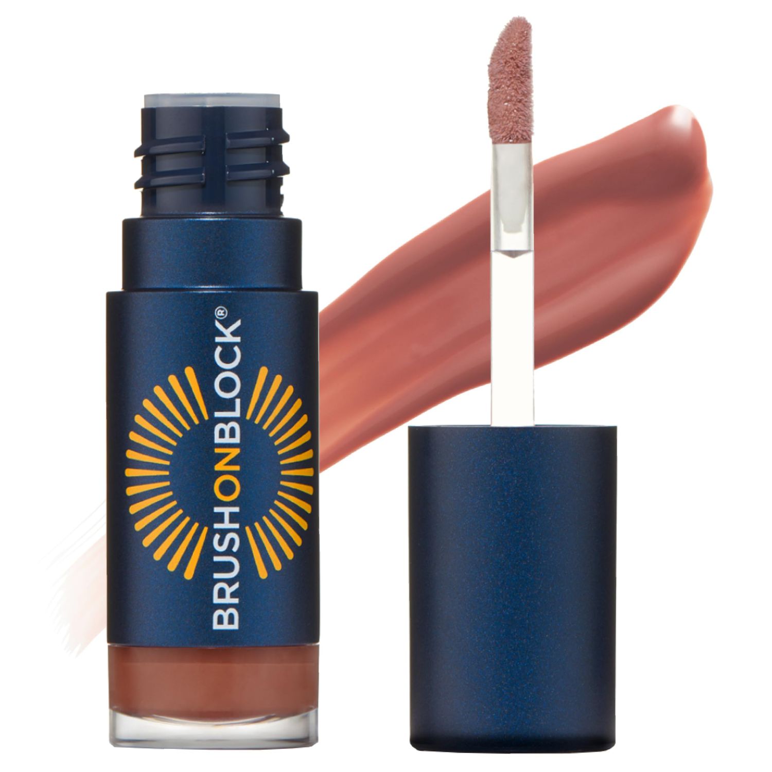 Brush On Block Sun Shine Protective Lip Oil SPF 30, Mineral Protection from UVA/UVB &amp; Blue Light, Hydrating, Cruelty-Free, Gluten-Free, &amp; Vegan, Fig