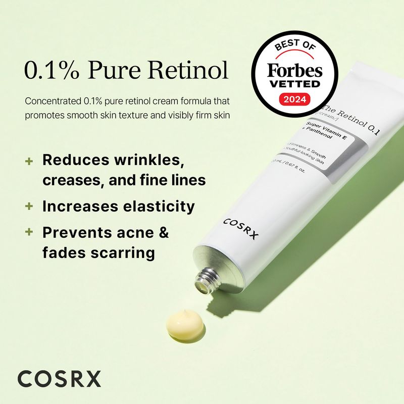 COSRX Retinol 0.1% Cream, 0.67 Oz, Anti-aging Eye &amp; Neck Cream with Retinoid Treatment to Firm Skin, Reduce Wrinkles, Fine Lines, Signs of Aging, Gentle Daily Korean Skin Care