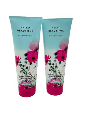 Bath and Body Works 2 Pack Hello Beautiful Ultra Shea Body Cream 8 Oz.