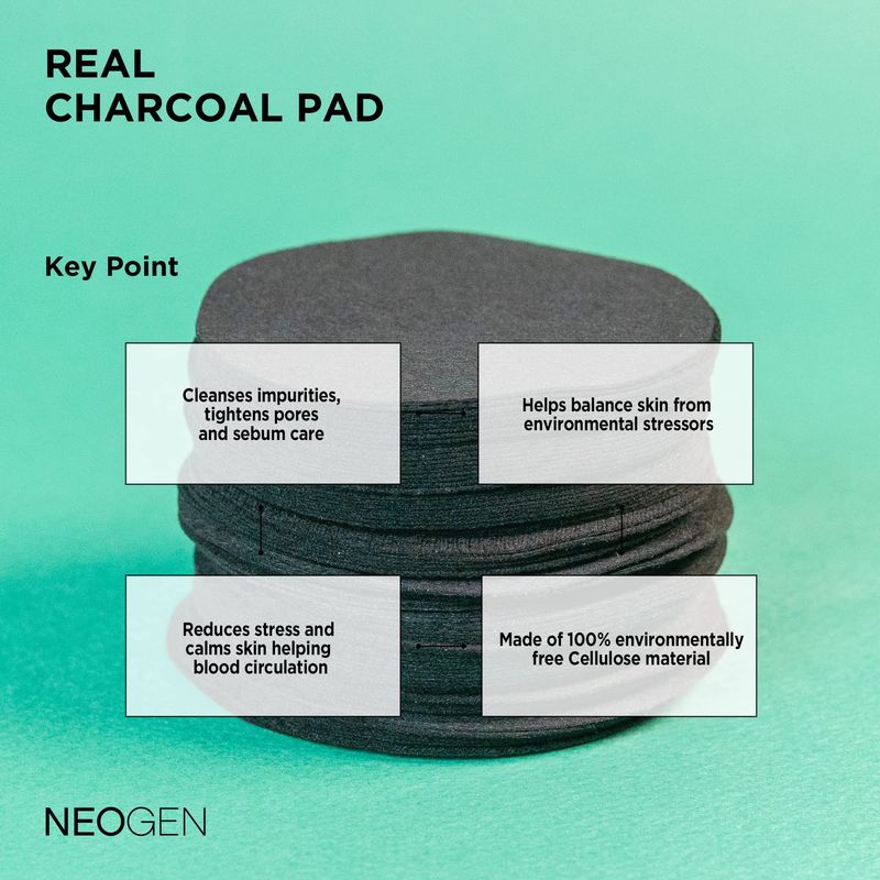DERMALOGY by NEOGENLAB Real Charcoal Pad (60 pads) - Daily Deep Pore Facial Cleansing Pads with PHA, LHA &amp; Charcoal for Normal &amp; Oily Skin &amp; Dry Skin - Korean Skin Care