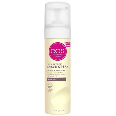 eos Shea Better 24 Hour Moisture Non-Foaming Shave Cream, Vanilla Bliss, Works Wet &amp; Dry, Sensitive Skin, Natural Shea, Gluten-Free, 7 fl oz (Pack of 2)