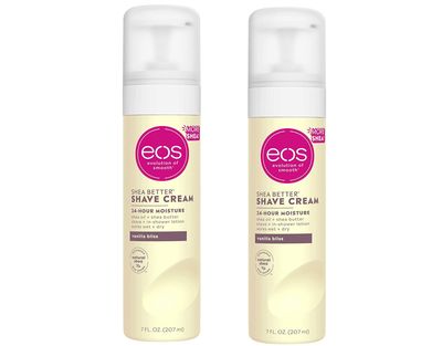 eos Shea Better 24 Hour Moisture Non-Foaming Shave Cream, Vanilla Bliss, Works Wet &amp; Dry, Sensitive Skin, Natural Shea, Gluten-Free, 7 fl oz (Pack of 2)