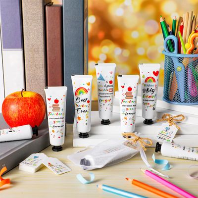 Dimsile 72 Set Valentine's Day Gifts for Teacher Appreciation Hand Cream Gifts Moisturizing Hand Lotion Thank You Teacher Gifts Travel Size Hand Cream with Cards Organza Bags for Dry Cracked Hands