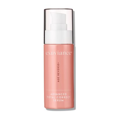 EXUVIANCE AGE REVERSE+ Advanced Total Correct Firming Antiaging Face Serum - For Fine Lines and Deep Wrinkles - Hydrates, Brightens &amp; Evens Skin Tone with Peptides, Hyaluronic Acid and PHA, 1 Fl Oz