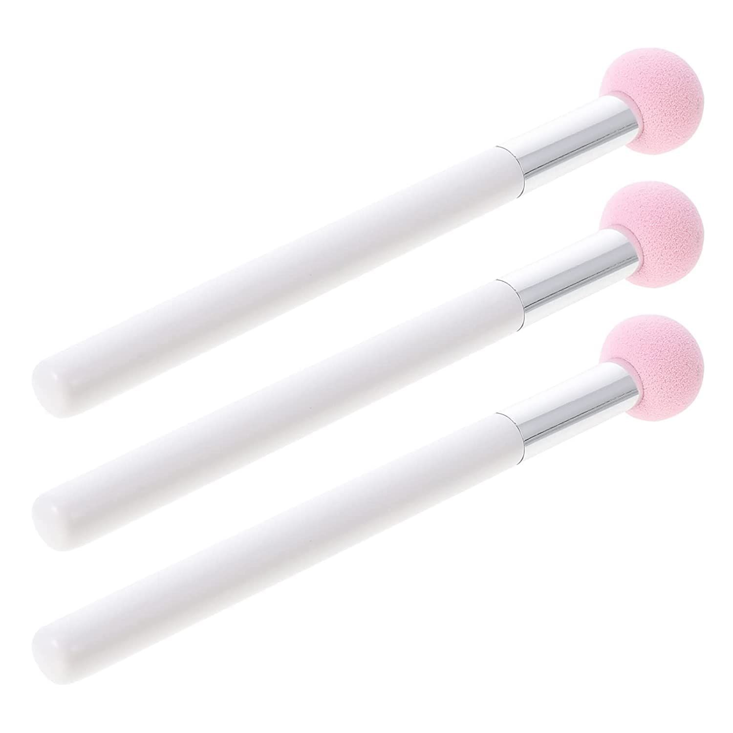 BinaryABC Foundation Sponge Powder Brush,Makeup Puff Makeup Brush Sponge Applicator Concealer Brush,3Pcs (Pink)