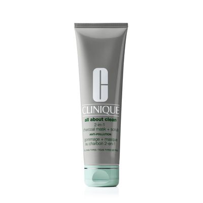 Clinique All About Clean 2-in-1 Charcoal Mask + Clay-Based Scrub, Cleansing Face Mask + Exfoliating Face Scrub For All Skin Types, 3.4 Ounce