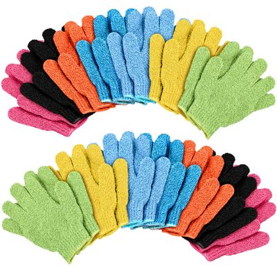 Duufin 28 Pcs Exfoliating Gloves Shower Glove Exfoliator Bath Gloves for Shower, Spa, Massage, Body Scrub, Dead Skin Cell Remover