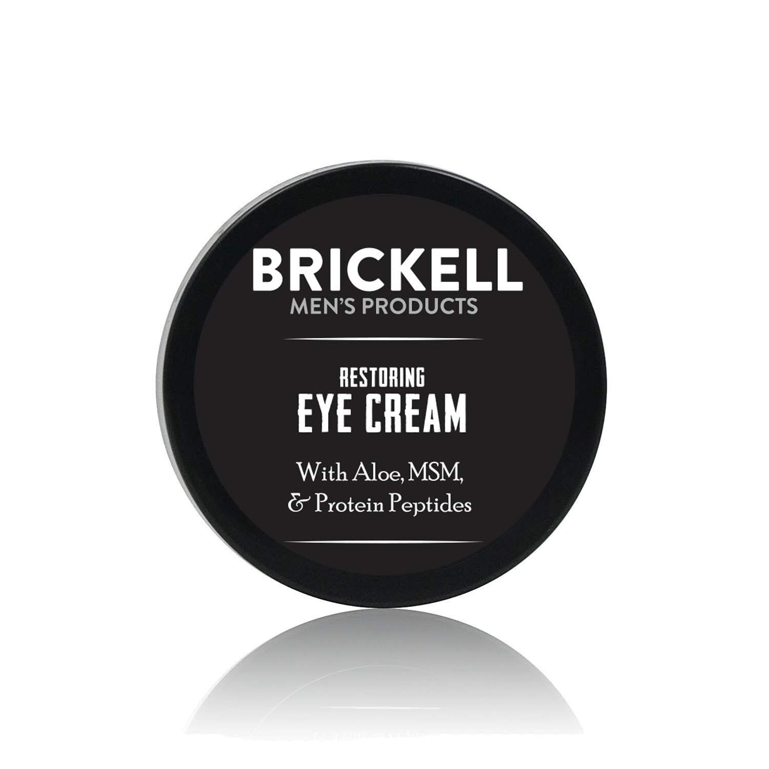 Brickell Men&#39;s Restoring Under Eye Cream for Men, Natural and Organic Anti Aging Eye Balm To Reduce Puffiness, Wrinkles, Dark Circles, Crows Feet and Under Eye Bags, 0.5 Ounce, Unscented