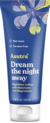 ASUTRA Melatonin Lotion with Magnesium, 100 mL - with Sweet Almond Oil, Shea Butter and Lemongrass Essential Oil Aromatherapy