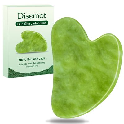 Disemot Gua Sha Facial Tools, Natural Anti-Aging Jade Beauty Skin-Care Tool Face Roller to Rejuvenate Facial Skin Cooling, Slimming &amp; Firming, Great as Stocking Stuffers