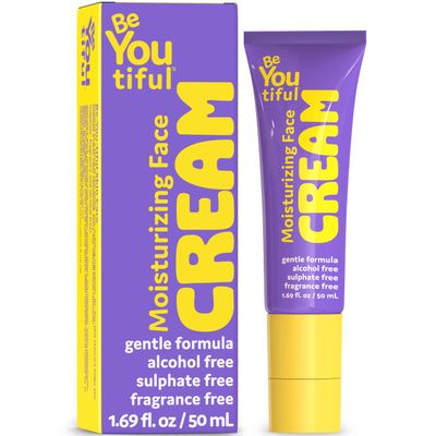 BeYOUtiful Face Moisturizer, Preppy Skin Care for Teens, Tweens, and Kids, Hydrating Face Cream for Dry Skin, Girls and Boys, Ages 8-17, Stocking Stuffer Gifts, 1.69 fl oz.
