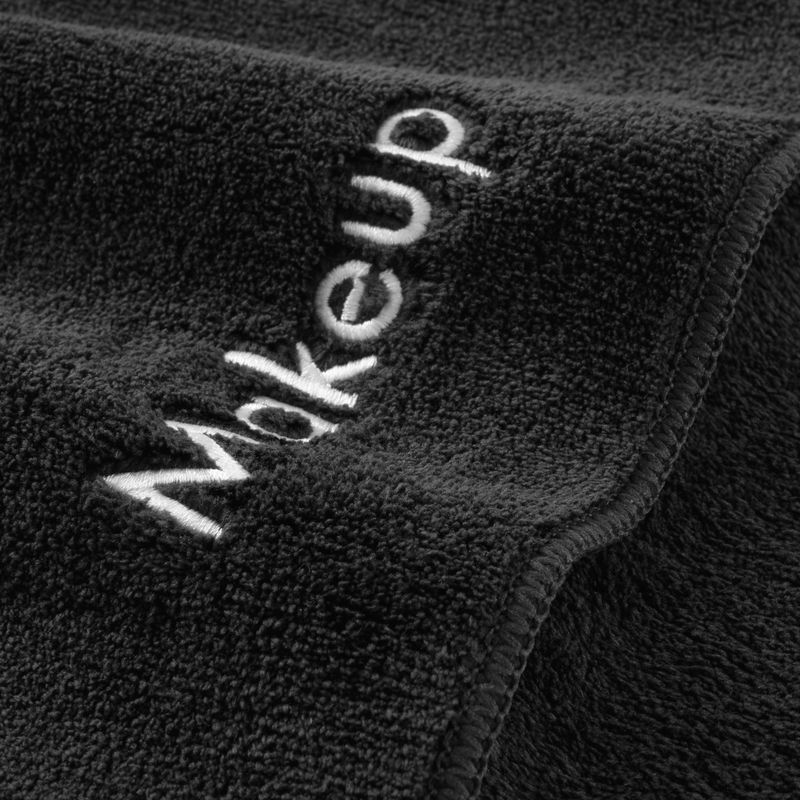 Arkwright Makeup Towels - Pack of 6 - Ultra Soft &amp; Gentle Microfiber Coral Fleece Washcloth Face Make Up Remover, Reusuable Eraser Cloth Essentials for Hosts &amp; Artists, 13 x 13 in, Black