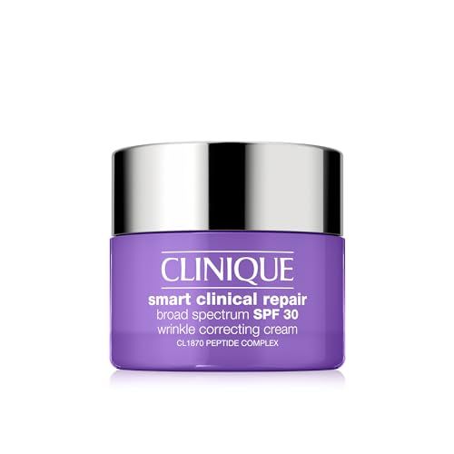 Clinique Smart Clinical Repair Broad Spectrum SPF 30 Wrinkle Correcting Cream with Peptides, Hyaluronic Acid + Glycerin | Protecting + Repairing, Mini Travel Size, 0.5 Fl Oz