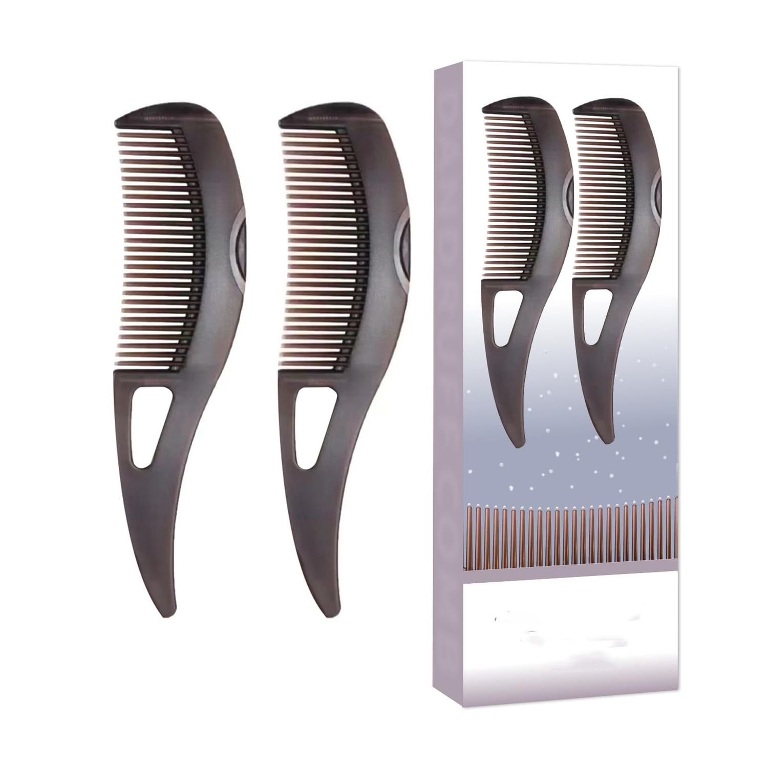 2 pcs xiangwenlan dandruff comb,Hollow Tooth Hairbrush for Scalp Massage, Reduce Scalp Itching/Oil, Dandruff brush with Skin Scraping Handle,Scalp Care Comb for Women and Men, Small,