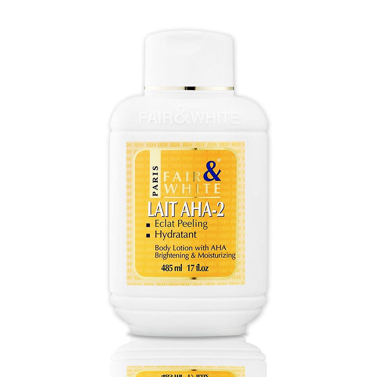 Fair &amp; White Original, AHA Body Lotion - 17.6fl oz / 500ml - Skin Brightening Cream, Lactic Acid Moisturizing Lotion, Even Skin Tone, Helps to Remove Dark Spots