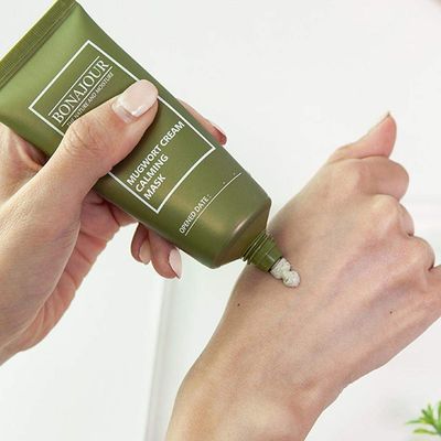 BONAJOUR] Organic Mugwort &amp; Green Tea Calming Gentle Clay Mask - Nourishing &amp; Deep Moisturizing &amp; Soothing 1.9 Fl. Oz