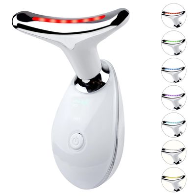Face and Neck Massager7 Color Multifunctional Facial Skin Care Tools, Led Face and Neck Beauty Device for Home Use
