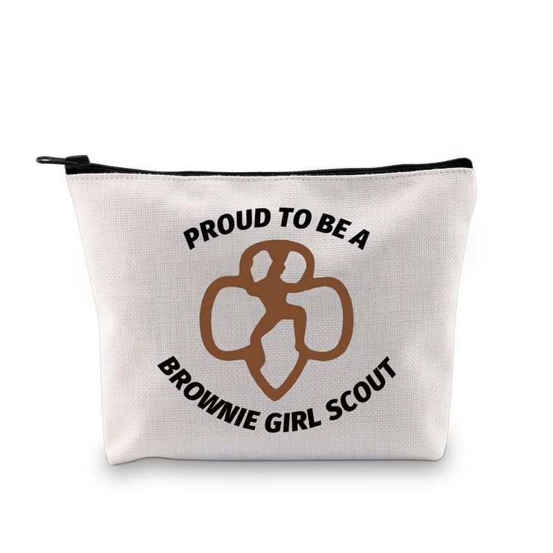 GJTIM Brownie Scout Makeup Bag Scoutmaster Gift Brownie Scout Zipper Pouch Scout Leader Troop Leader Gift(Brownie Scout Bag)