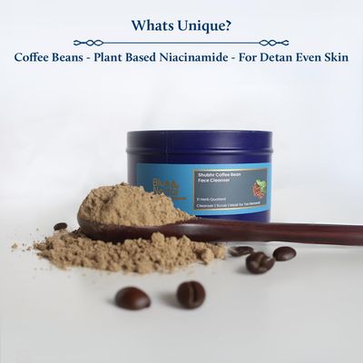 Blue Nectar Coffee Bean Natural Cleanser, 3-in-1 Cleanser, Face Scrub &amp; Face Pack for Skin Repairing &amp; De tan Removal, 100% Natural with Multani Mitti Powder (3.52 Oz11 Herbs)
