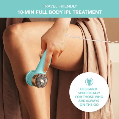 FOREO Peach 2 go IPL Hair Removal Device - Travel-Friendly Permanent Hair Removal - Laser Hair Removal - Body & Face - Painless Hair Removal - Skin Cooling & Silicone Shield - Customizable Artic Blue