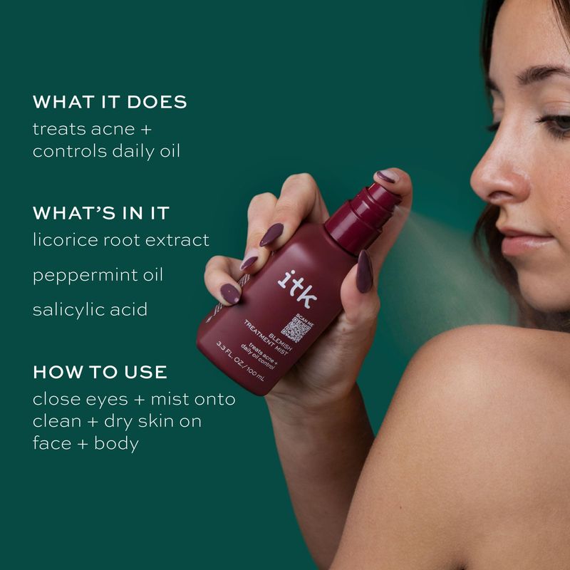 Blemish Treatment Mist by ITK for Unisex - 3.3 oz Mist