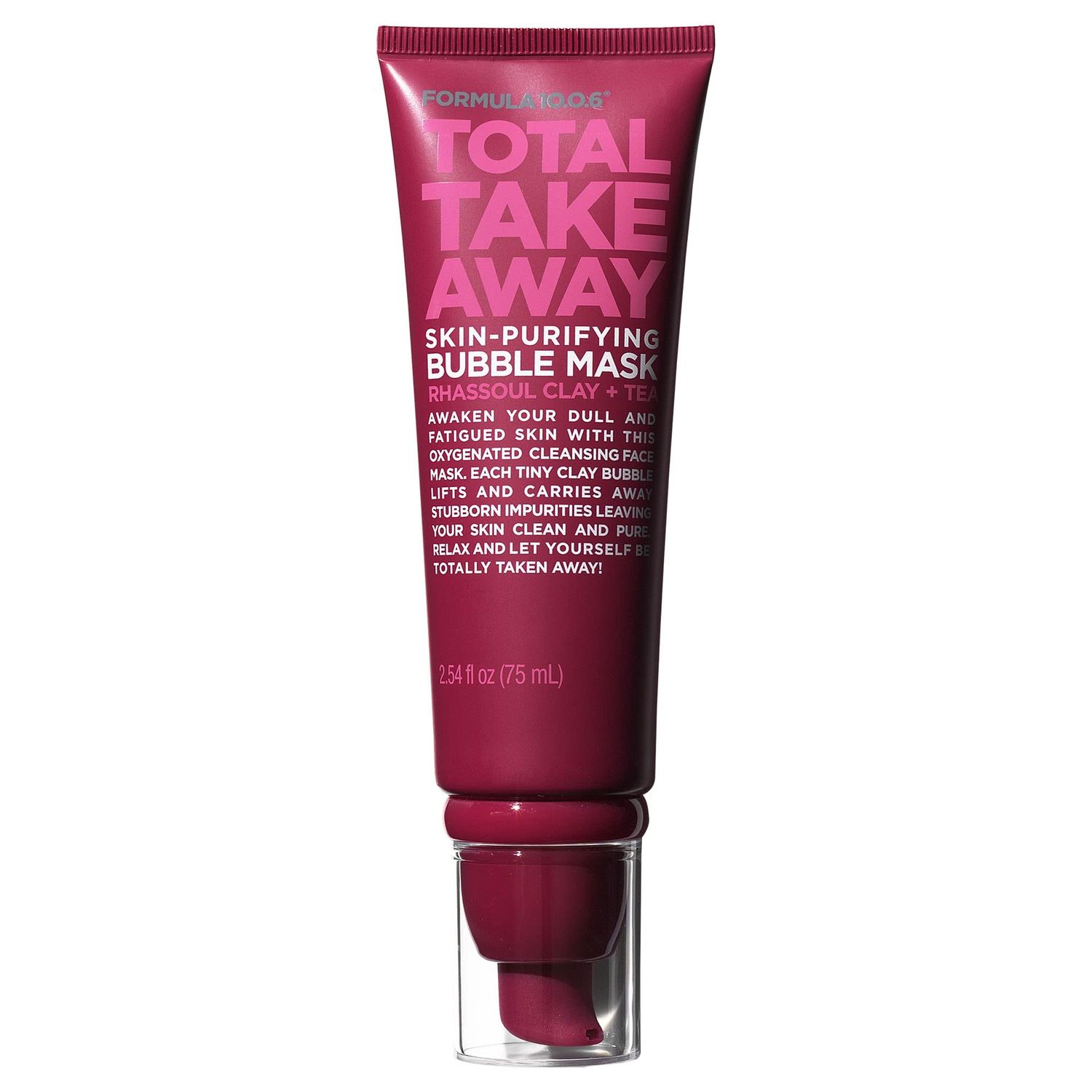 Formula 10.0.6 Total Take Away Skin-Purifying Bubble Mask (2.54 Fl. Oz.) Clay Bubble Mask that Lifts and Carries Away Impurities -Vegan, Paraben-Free, Dye-Free &amp; Cruelty-Free