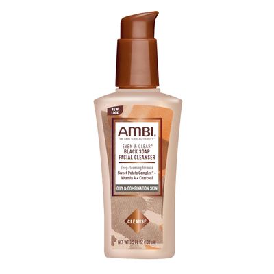 Ambi Even &amp; Clear Purifying Charcoal Black Soap Facial Cleanser With Nutrient Rich Sweet Potato Complex | Helps Even Skin Tone | 3.5 Ounce
