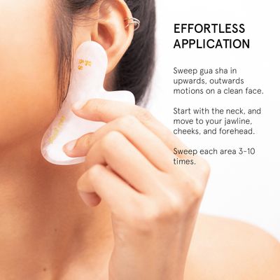 grace &amp; stella Gua Sha Massage Tool, Rose Quartz, Face Sculpting, Lymphatic Drainage, Depuffing