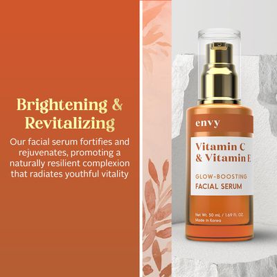 Envy Vitamin C Serum with Vitamin E & Glycerin - Skin, Dark Spot Reduction & Anti-Aging, Dermatologist Tested, Hydrating Glass Skin Serum - Cruelty-Free for All Skin Types - 1.69 Oz