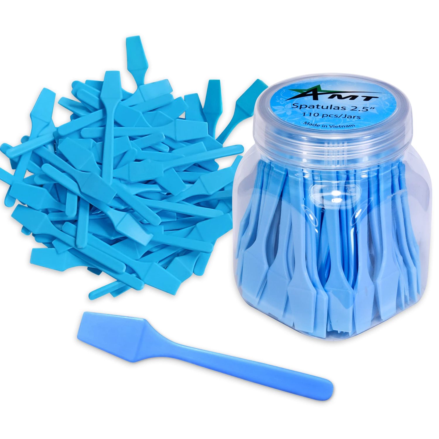 AMT 110 PCS Cosmetic Spatula, 2.5&quot; Make Up Disposable Plastic Spatula, Facial Cream Mask Scoop, Skin Care Plastic Spoon for Mixing &amp; Sampling (110 PCS)