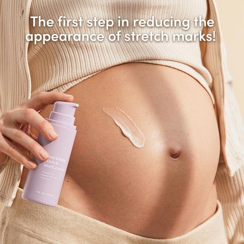 Evereden Nourishing Stretch Mark Cream (4 fl.oz): Clean &amp; Vegan Stretch Mark Cream for Pregnancy and Postpartum | Pregnancy Stretch Mark Prevention | Rich in Vitamins &amp; Minerals