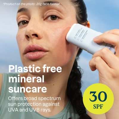 ATTITUDE Mineral Sunscreen Face Stick for Sensitive Skin, SPF 30, EWG Verified, Plastic-Free, Broad Spectrum UVA/UVB Protection with Zinc Oxide, Dermatologically Tested, Vegan, Unscented, 0.7 Ounce