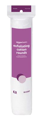 Amazon Basics Exfoliating Cotton Rounds, 100 Count (Pack of 1)