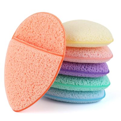6Pcs Facial Sponges Set, Cleansing Puff, Colorful Facial Sponges for Face Wash, Reusable Makeup Remover Exfoliating Pads for Daily Cleansing
