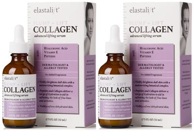Elastalift Collagen Facial Serum Lifting, Plumping, Firming Collagen Serum For Face Improves Elasticity, Evens Skin Tone, Plumps, &amp; Lifts Sagging Skin, Non-Greasy Wrinkle Serum, 1.75 Fl Oz, 2-Pack