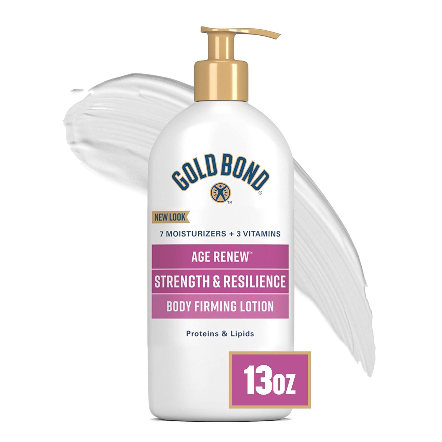 Gold Bond Age Renew Strength &amp; Resilience Lotion, 13 oz., With Proteins &amp; Lipids for Aging &amp; Mature Skin