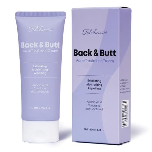 Butt Acne Clearing Treatment, Maximum Strength Body Cream for Back, Buttocks, Thigh &amp; Chest Acne Removal, Skin Clearing Lotion for Men &amp; Women, Foaming Cleanser for Bacne &amp; Cystic Acne