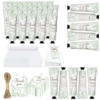 50 Pack Baby Shower Hand Cream Gift Set Spring,Thank You Gift Travel Size Hand Lotion for Guest ,Bridal Party Favors Bulk Gift,Appreciation Gift Birthday Holiday Gift for Friends,Mom(green flower)