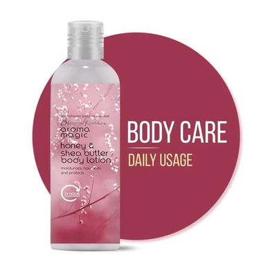 Aroma Magic Honey &amp; Shea Butter Body Lotion with SPF 25 | Long Lasting Nourishment | Protects from Sun Damage | Reveals Smooth &amp; Supple Skin | 7.44 Fl Oz/220ml