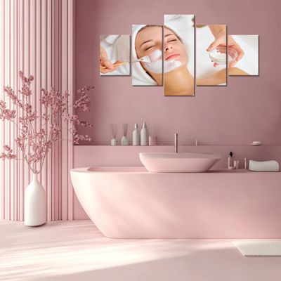 Facial Spa Massage Wall Art Skin Care Wall Decor Relaxing Spa Picture Canvas Prints Bathroom Poster Painting Framed Beauty Salon Home Living Room Decoration Ready to Hang(60''Wx32''H)