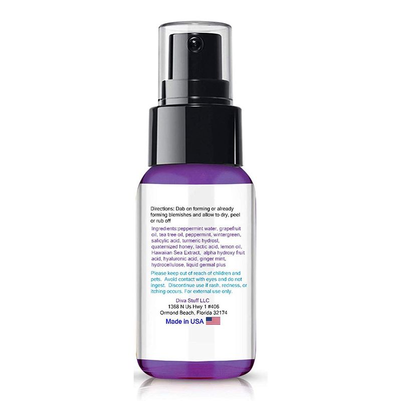 Diva Stuff,Acne Gel Care, Maximum Strength For Overnight Results,Goes On Clear, For Mild to Severe Acne, Salicylic Acid, Hawaiian Sea Extract,Hyaluronic Acid, Lactic Acid &amp; Turmeric