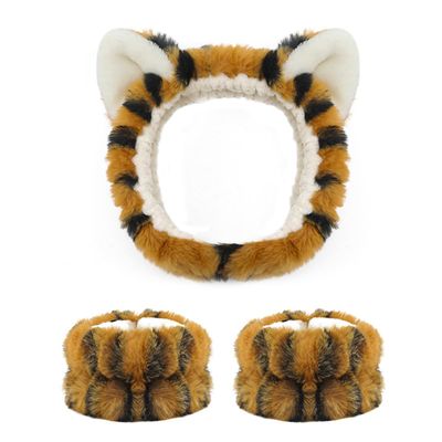 AXZDTH 3 Pcs Women Girls Cartoon Spa Headband and Wristband Set Face Wash Hair Band Wristband Set For Washing Face Makeup Skincare Hair Accessories